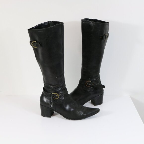 *Karston Black Full Zipper High Boot - Picture 2 of 8